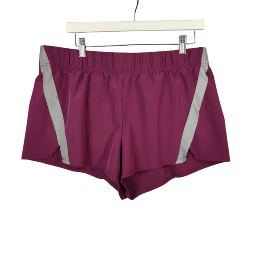 Spyder Women Gorp Active Lined Running L Shorts Athletic Gym Workout Maroon Gray